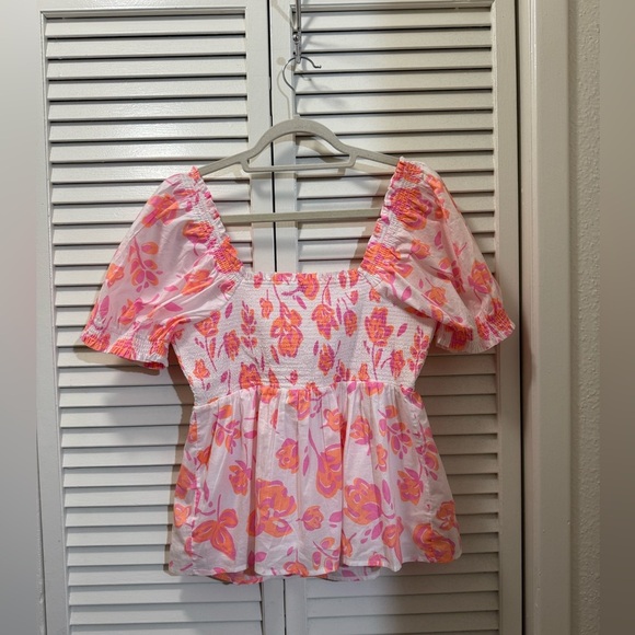 Vineyard Vines Pink and Orange Floral Blouse - Picture 5 of 9